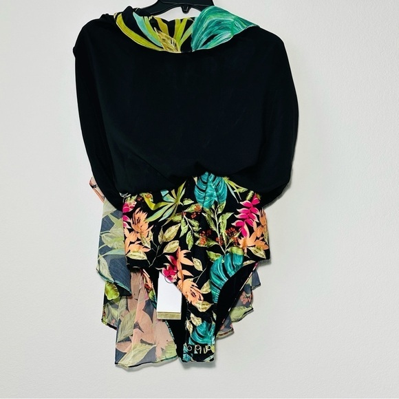 NWT PATBO Tropicalia Palm Cut Out Convertible Mini Dress in Black size L - Picture 11 of 16